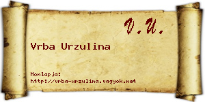 Vrba Urzulina névjegykártya